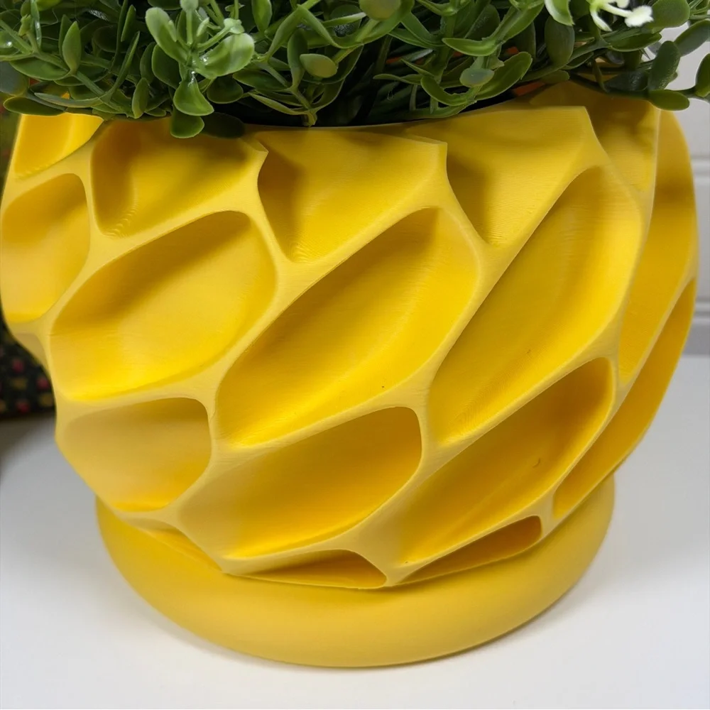 Modern Geometric  Indoor Planter Pot, Exo Planter Pot, Organic Carved Design
